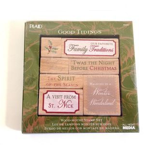 Good Tidings Christmas All Night Media Rubber Stamp Set Anna Griffin 7 Tags